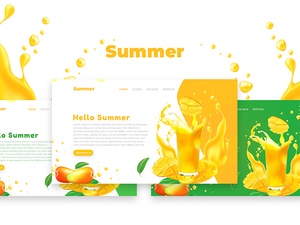 Summer & Fruit Web UI Design Template