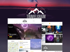 TravelGram - Шаблон пользовательского интерфейса TravelBlog