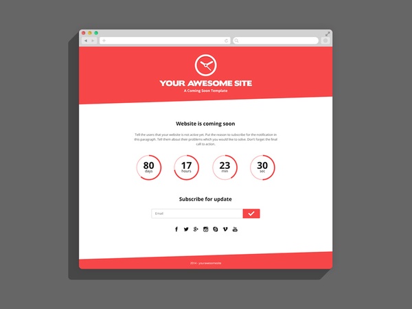 Bootstrap Coming Soon Template | Free PSD Templates