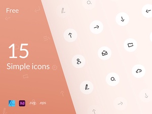 15 icônes Adobe Xd simples