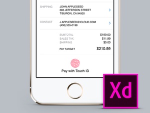 Apple Pay - шаблон Adobe XD