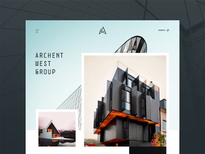 Шаблон архитектурного веб-сайта, сделанный с Adobe XD