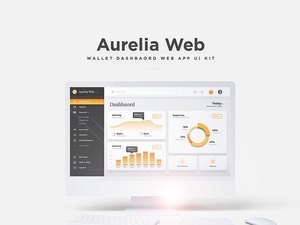 Aurelia Web – Elegant Dashboard Web App UI Kit For Adobe XD