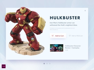 Tarjeta Hulkbuster hecha con Adobe XD