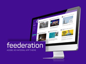 Feederation - Тема прототипа материального пользовательского интерфейса для Xd