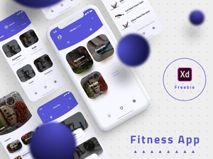 Aplicación de fitness diseñada con Adobe Xd