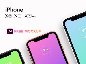 iPhone Xs, Xs Max, Xr Mockup For Adobe Xd
