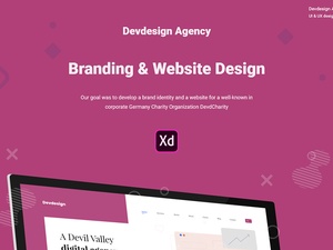 Шаблон веб-сайта Devdesign Agency XD UI