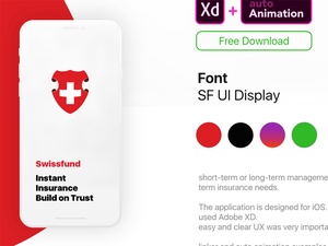 Modèle animé d’application d’assurance pour Adobe Xd