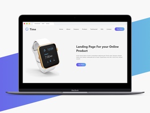 Adobe XD Landing Page Template For Smart Watches