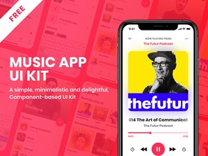 Musik-App-UI-Kit für Adobe XD