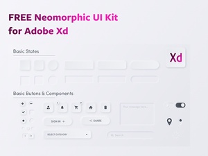 Набор неоморфного пользовательского интерфейса для Adobe Xd