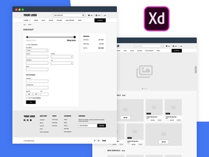 Kit de wireframing e-commerce pour Adobe Xd
