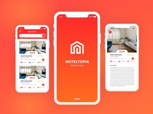 アドビ XD モバイルアプリ UI デザイン |ホテル トピア