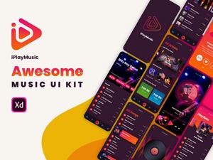 Потрясающий набор пользовательского интерфейса Xd Music (ru) iPlayMusic