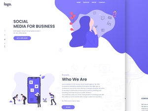 Xd Landing Page Template For Marketing Agency