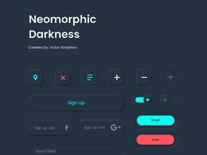 Kit de interfaz de usuario de la oscuridad neumórfica