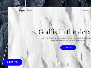 Nippy – Free XD Landing Page Template