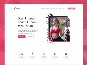 Plantilla del sitio web de Adobe Xd Fitness Nutrifit