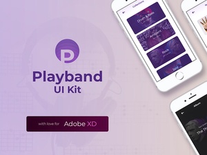Playband — набор пользовательского интерфейса Adobe XD Music