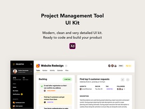 Управление проектами (ru) Комплект пользовательского интерфейса Adobe Xd