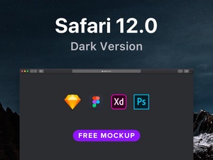 Сафари Mockup для Adobe Xd