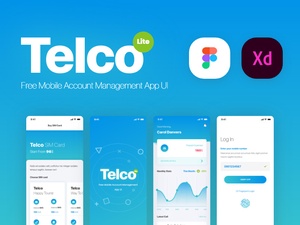 Kit d’interface utilisateur Mobile Management App Xd | Telco Lite