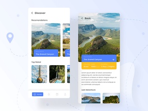 Traveling App UI-Bildschirme