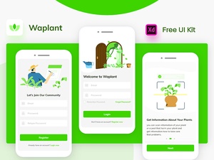 Waplant plante des applications mobiles | Kit d’interface utilisateur Xd