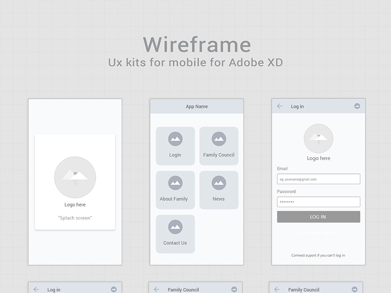 Adobe XD Wireframe Kit Templates Free PSD Templates adobe-xd-wireframe-kit-templates-free-psd-templates